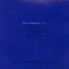Love Hangover 1-track promo, back of front cover