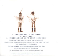 Independent Love Song CD1, back inlay